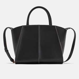 Zara Medium-Sized Structured Shopper Bag